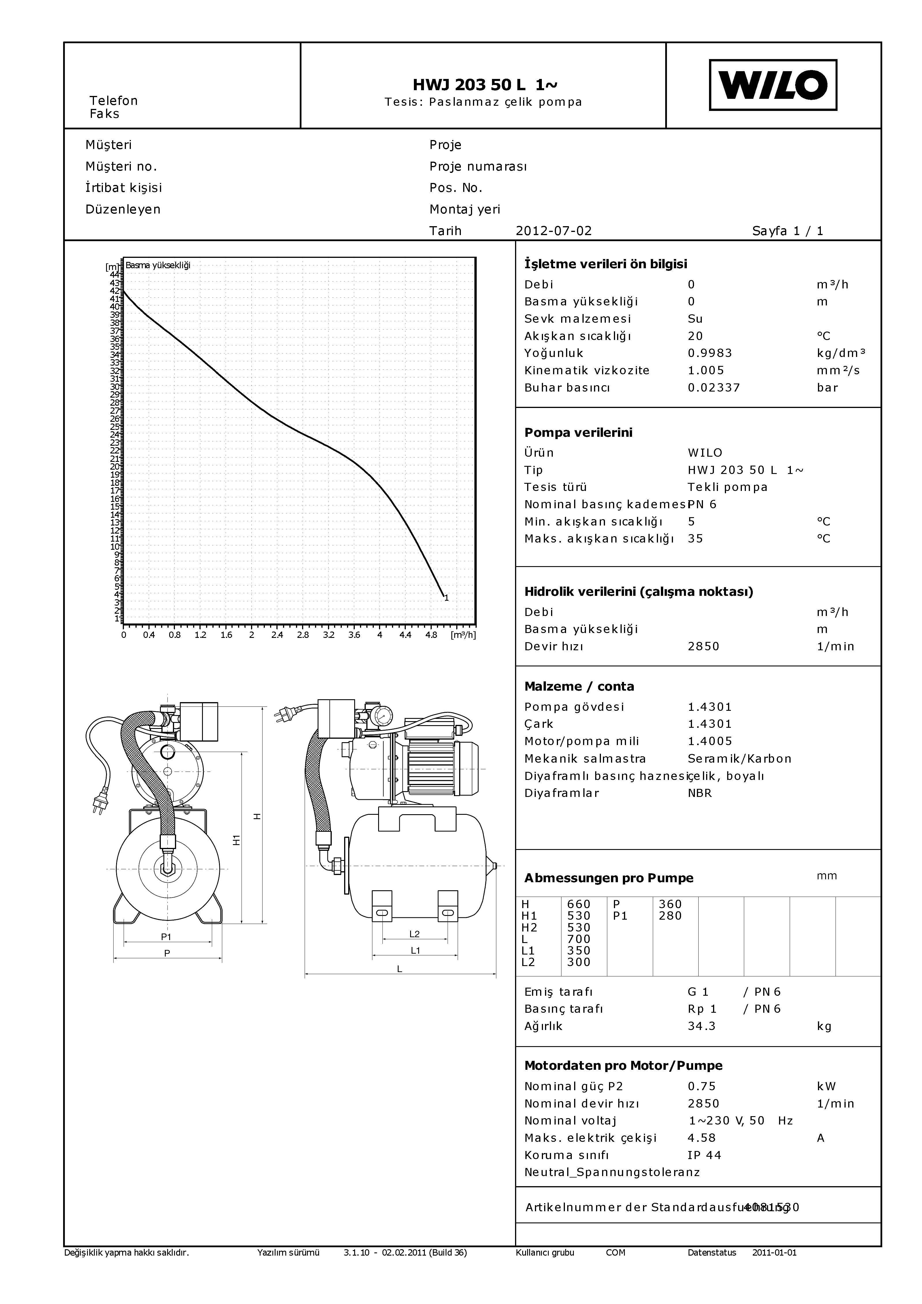 HWJ 203 EM -0,75/2-M-1-E Monofaze Tek Kademeli 50 Litre Yatay Tankl? ...