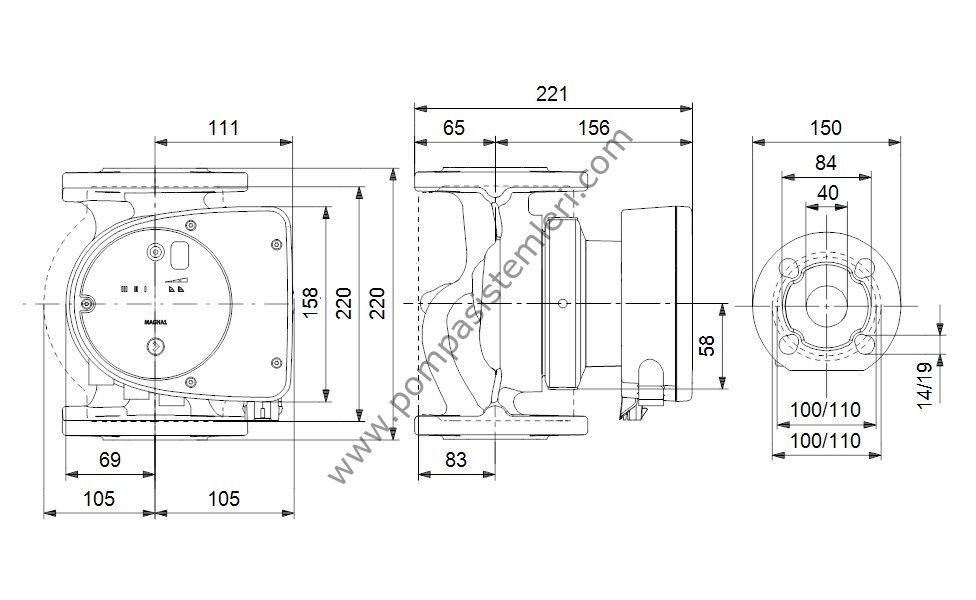 Grundfos MAGNA3 40-60 220 Heizungspumpe 230V – DN40 Umwälzpumpe